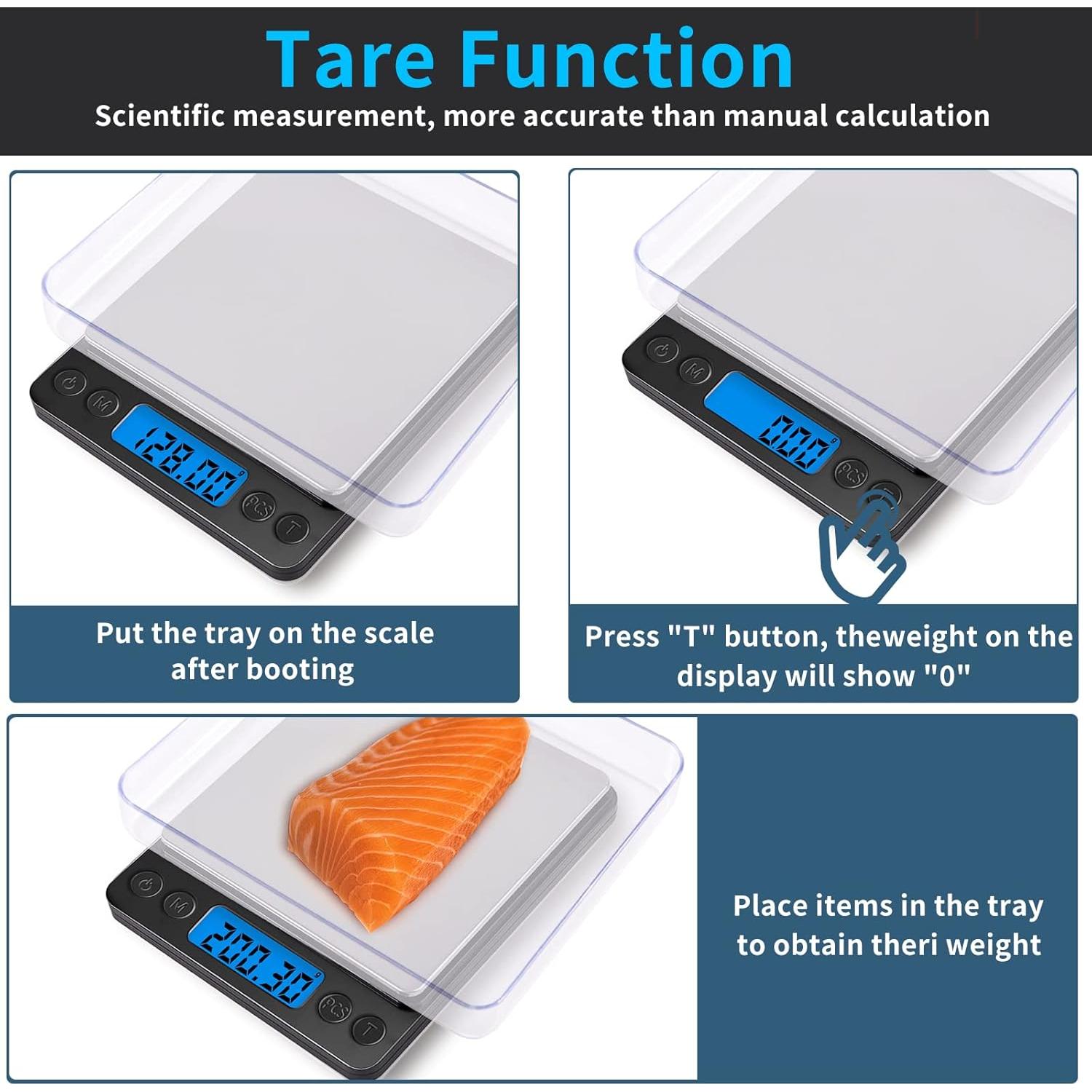 Balanza Digital de Cocina MEIYA 1000g x 0.01g Acero Inoxidable