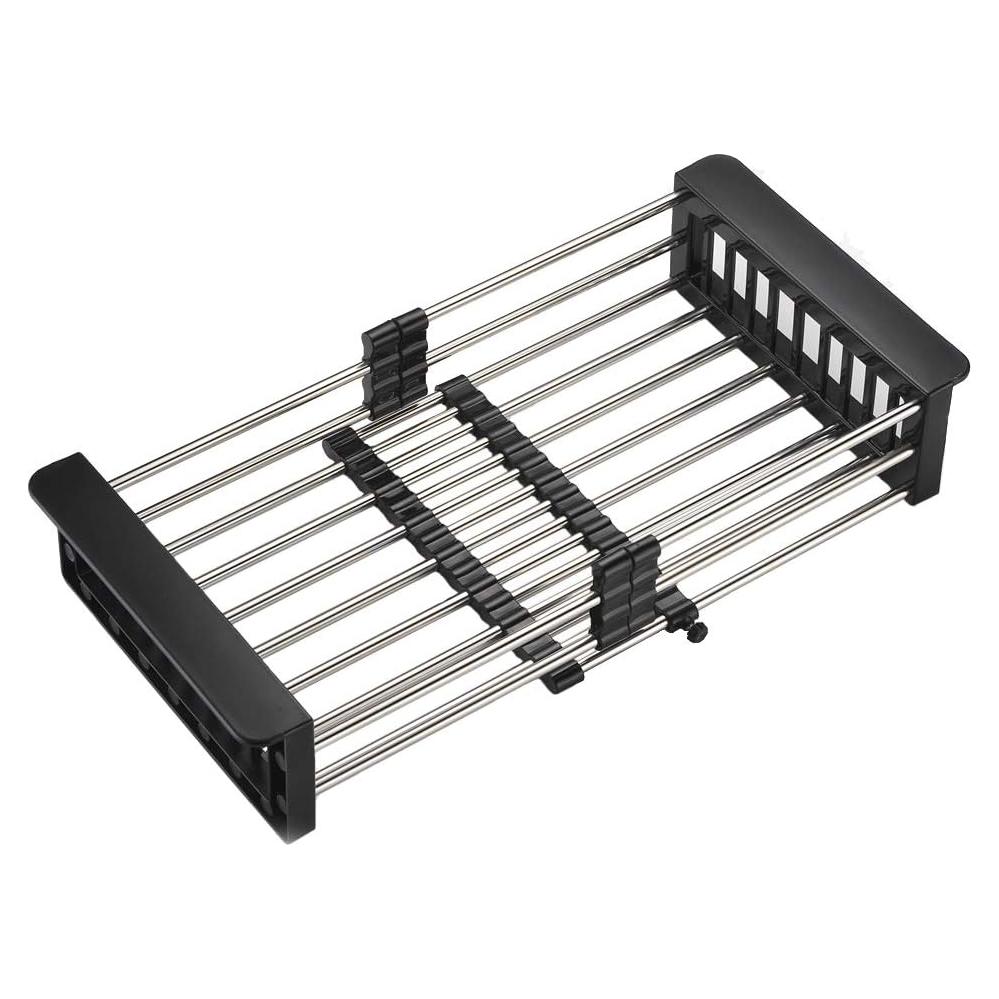 Escurridor de Platos TUTEW Acero Inoxidable Ajustable Negro Grande