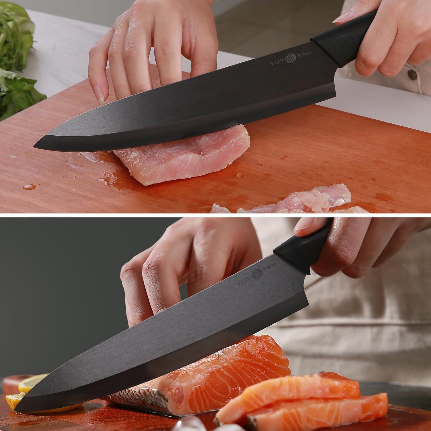 Cuchillo de Chef Cerámico YUSOTAN 20.32 cm Negro Afilado