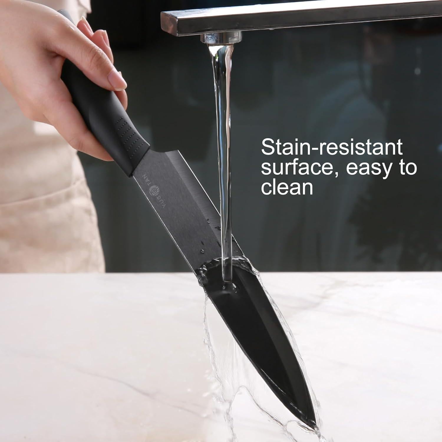 Cuchillo de Chef Cerámico YUSOTAN 20.32 cm Negro Afilado