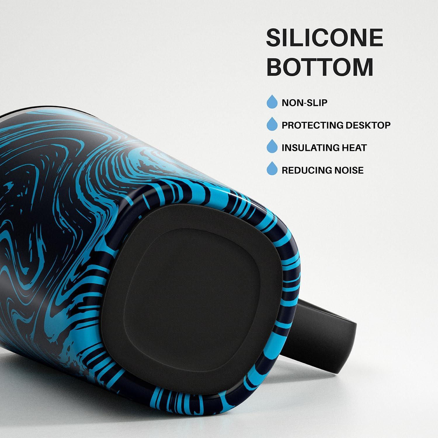 Taza de Café Aislada Ideus 470ml Acero Inoxidable Cebra Azul