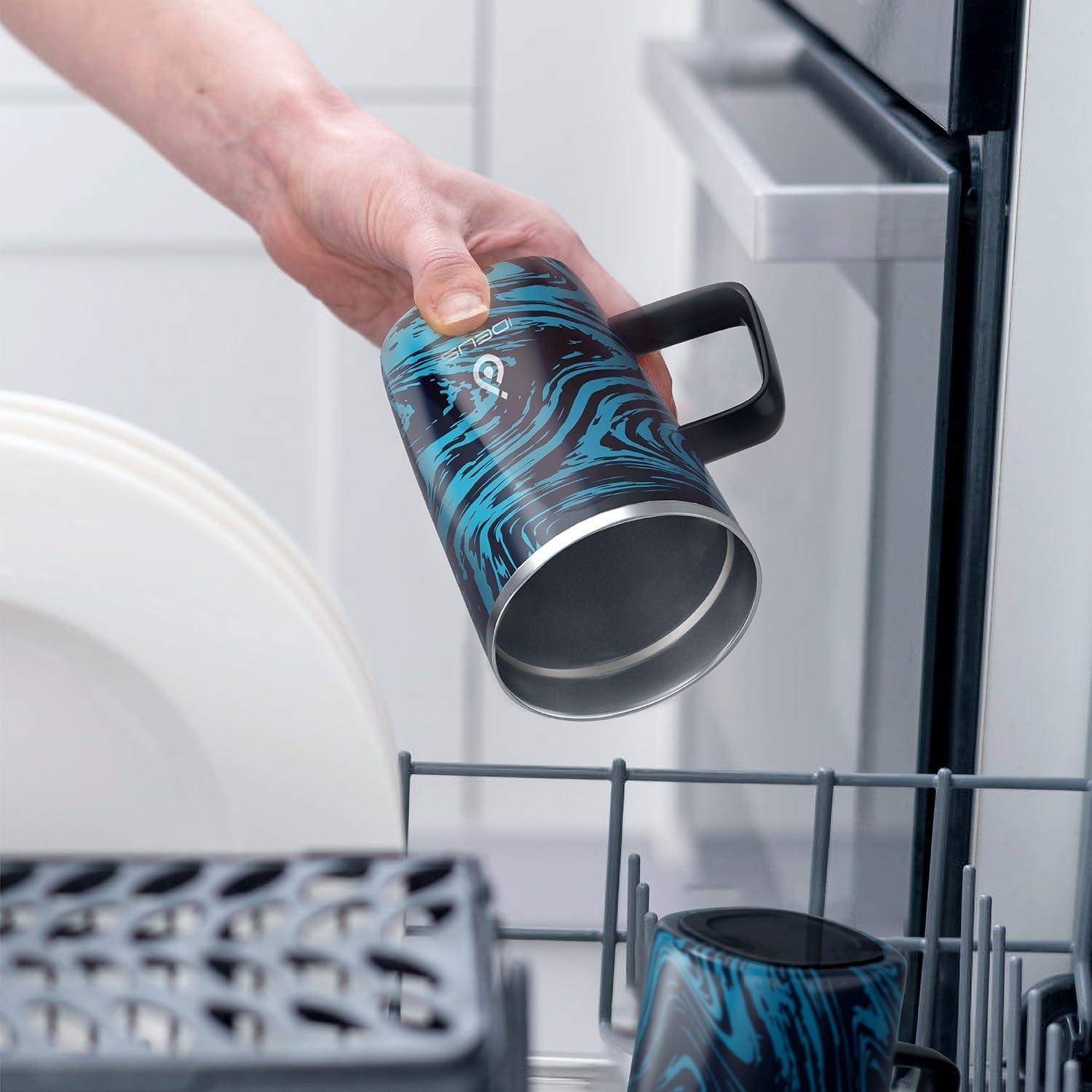 Taza de Café Aislada Ideus 470ml Acero Inoxidable Cebra Azul