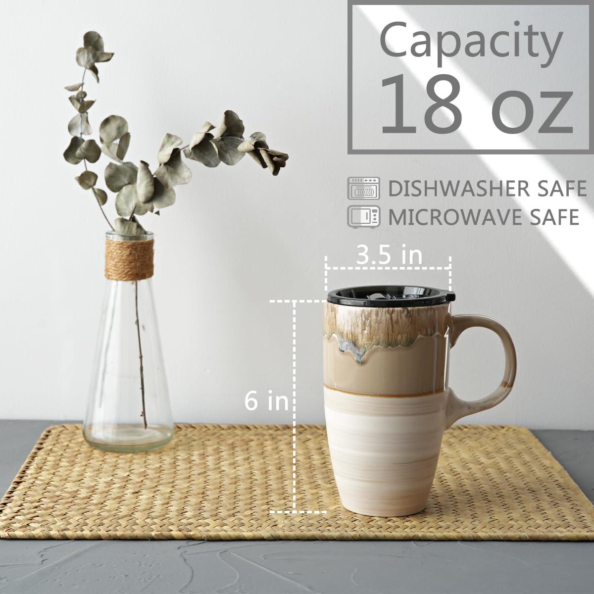 Taza de Cerámica para Viaje Bosmarlin 532 ml Gris Marrón