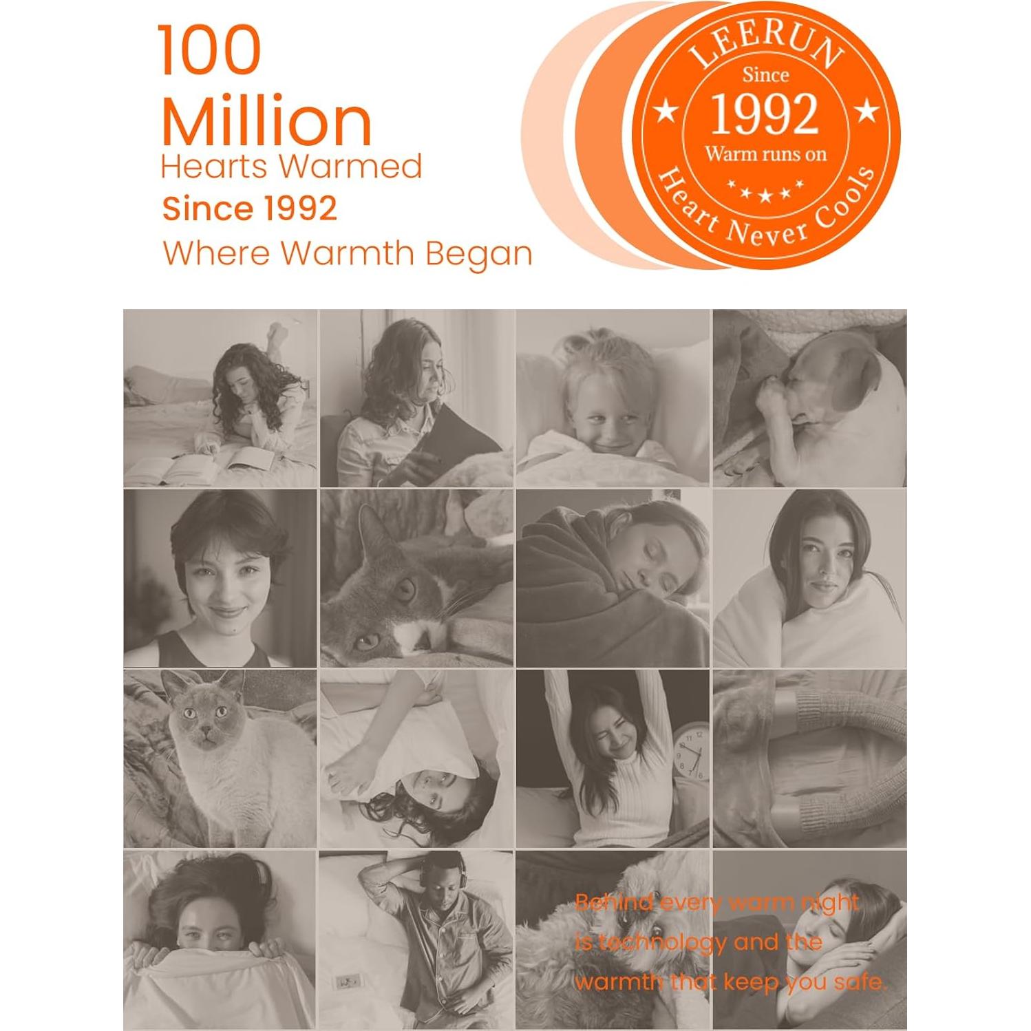 Manta Eléctrica Calentada LEERUN Completa Verde 8 Niveles