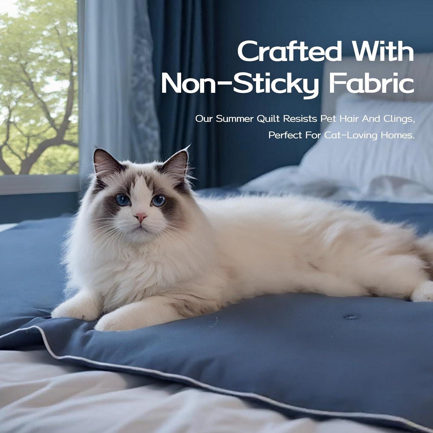 Edredón de Enfriamiento DOWNFORT Twin XL Azul 173x229cm Transpirable