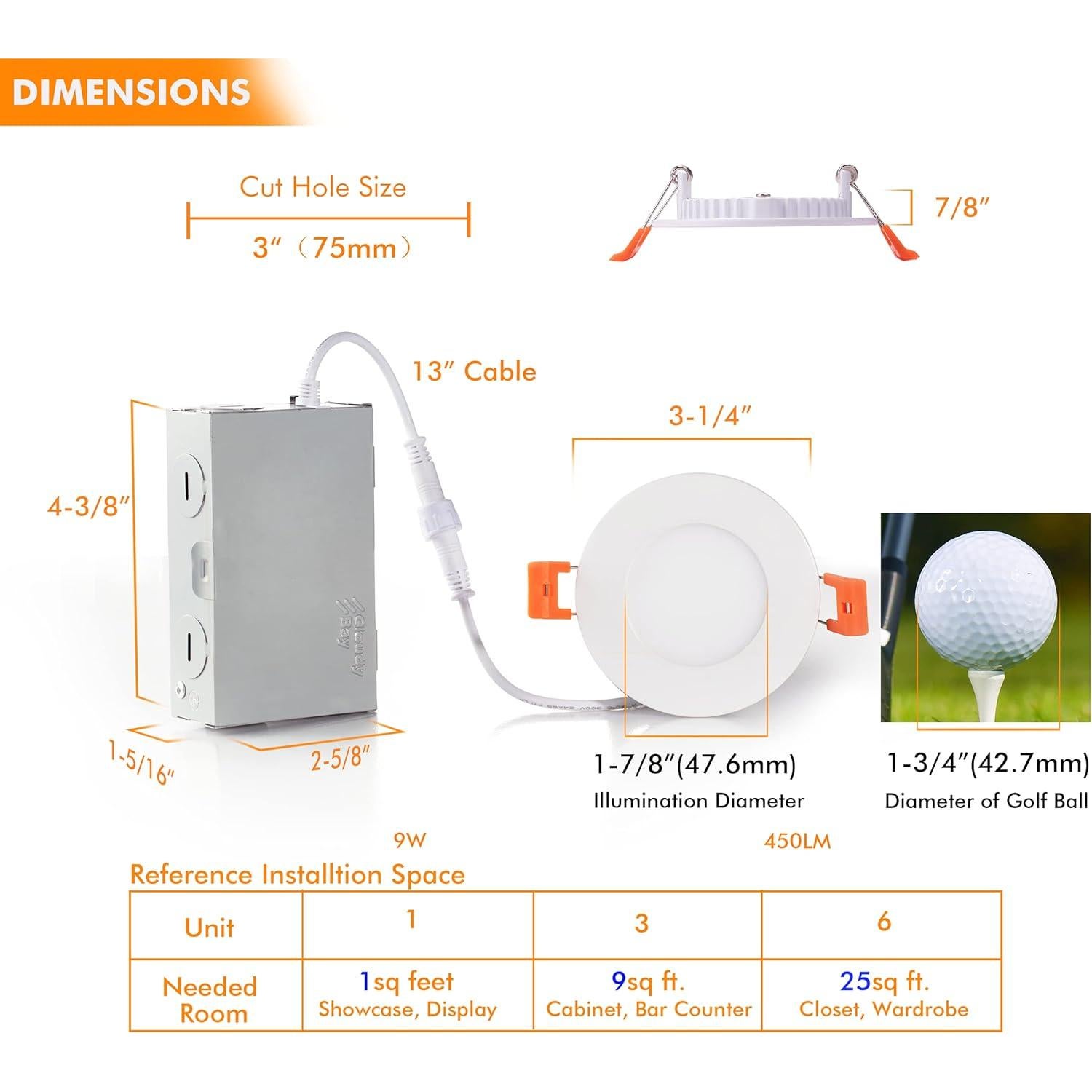 Downlight LED Empotrado Cloudy Bay 8W 6 Unidades 3"