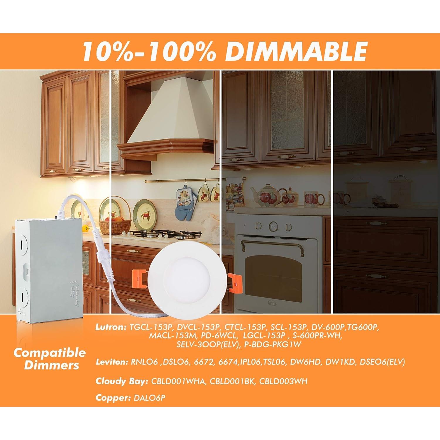 Downlight LED Empotrado Cloudy Bay 8W 6 Unidades 3"