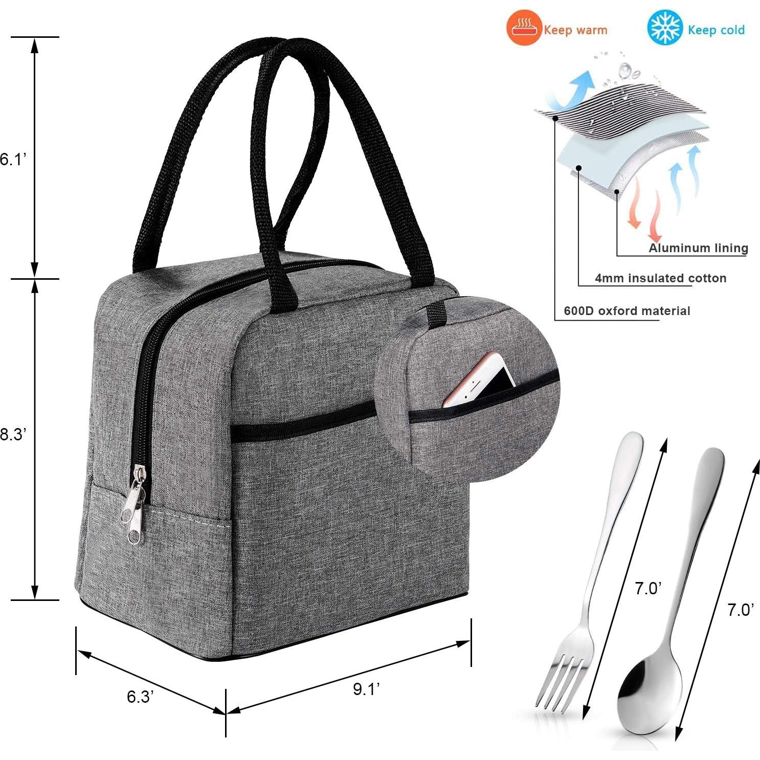 Caja Bento Almuerzo Slaipo 3 Niveles Acero Inoxidable Azul