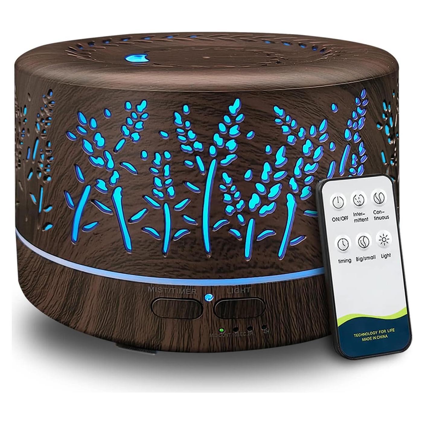 Difusor de Aceites Esenciales Dongzhen 600ml Control Remoto