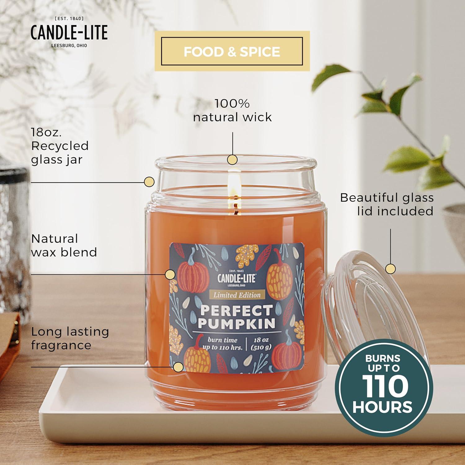 Vela Aromática Candle-Lite 18 oz Calabaza Perfecta - 110 Horas