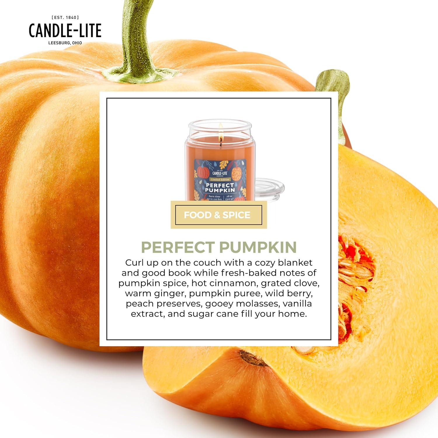 Vela Aromática Candle-Lite 18 oz Calabaza Perfecta - 110 Horas