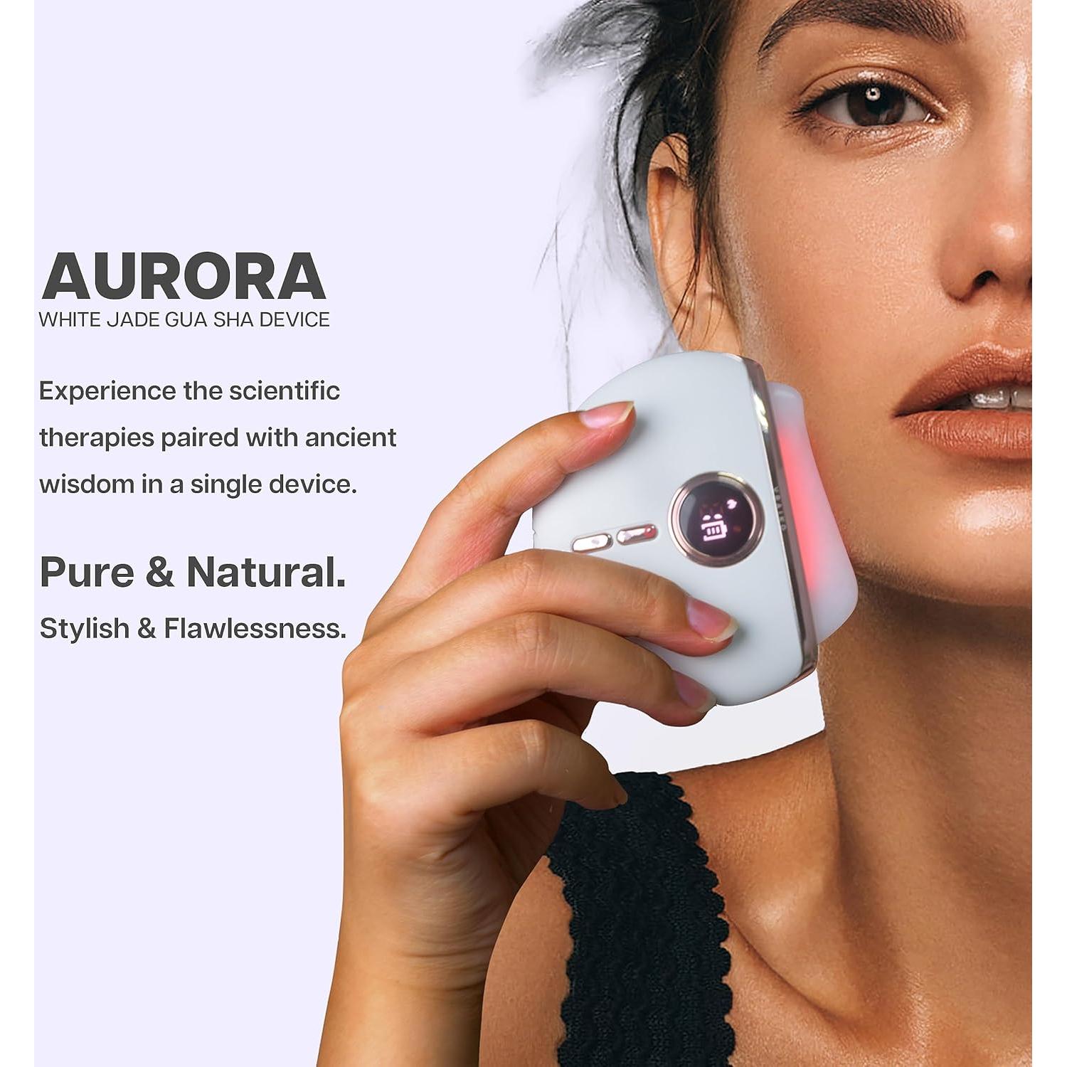 Dispositivo Gua Sha LED VRAIKO AURORA, Masajeador Facial Calor y Vibración