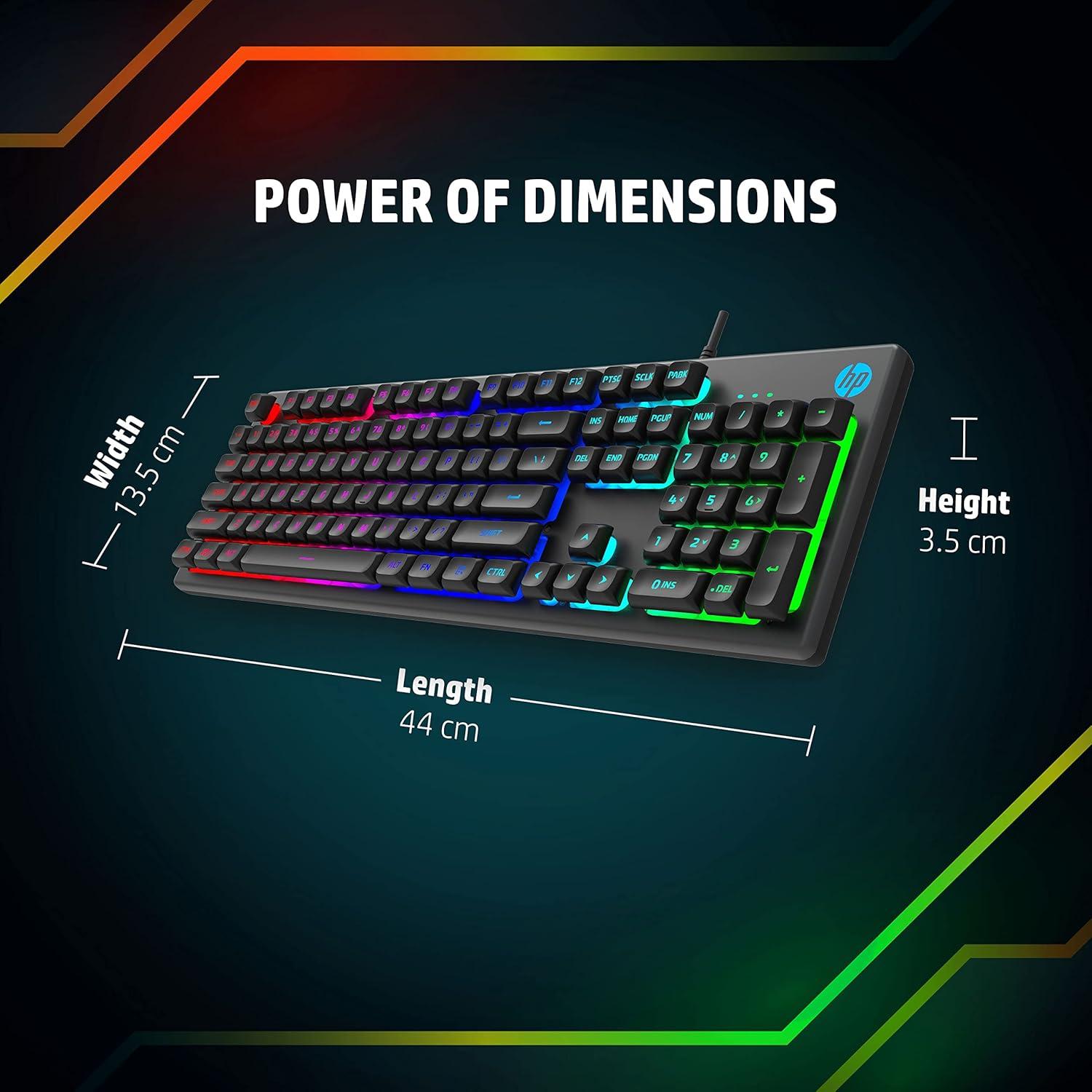 Teclado Gaming HP K500F con Retroiluminación Multicolor