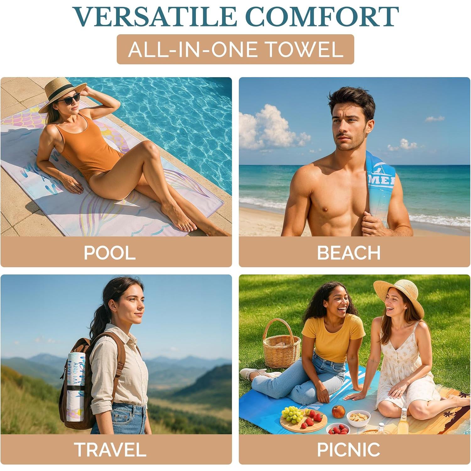 Toalla de Playa Casa Platino 2 Paquete Microfibra 180x80 cm