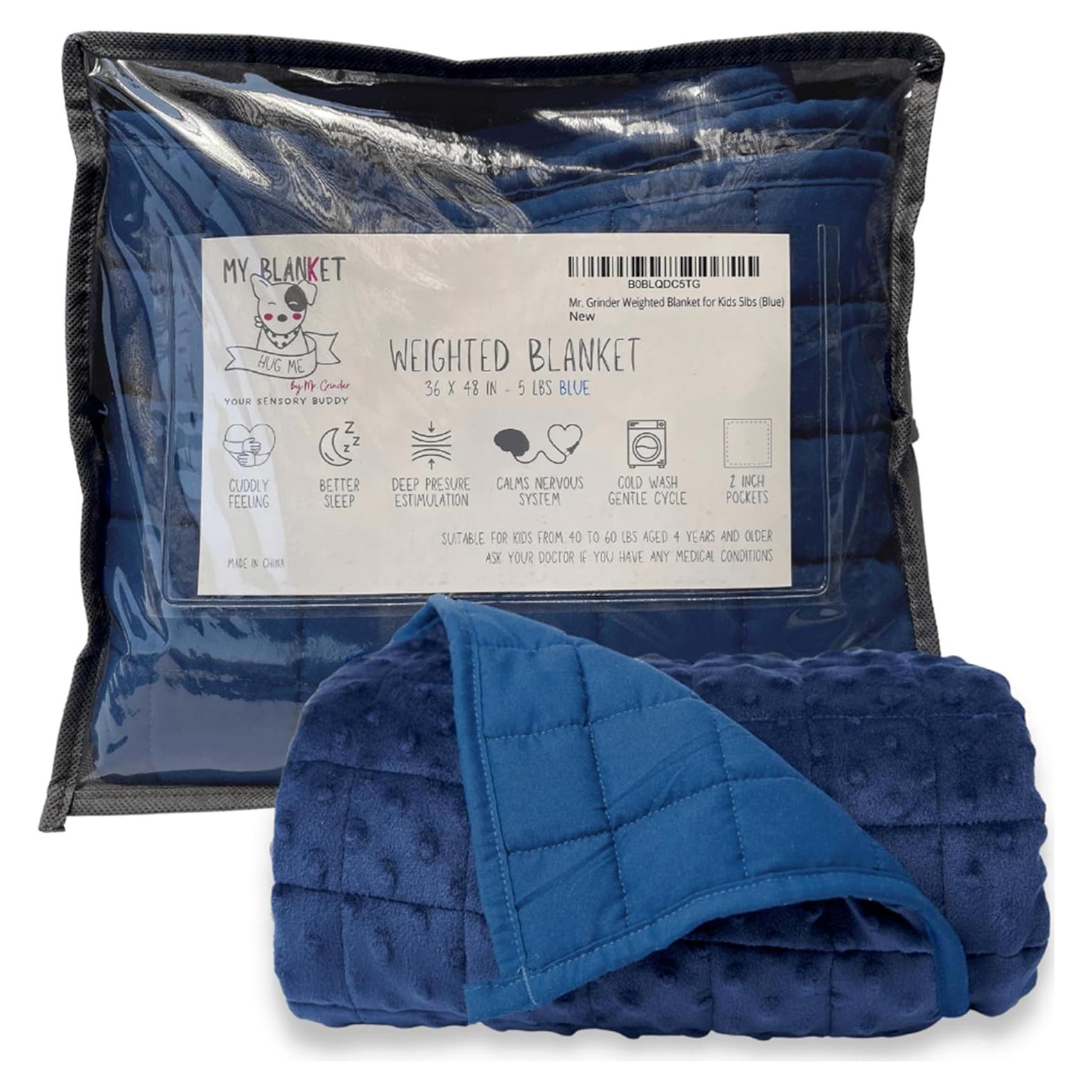 Manta con peso Mr. Grinder 2.27 kg 91x122 cm Azul Suave