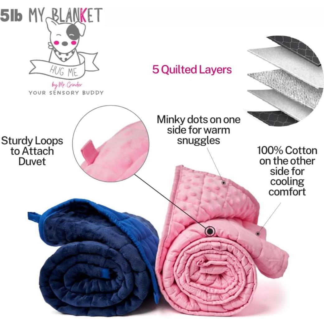 Manta con peso Mr. Grinder 2.27 kg 91x122 cm Azul Suave