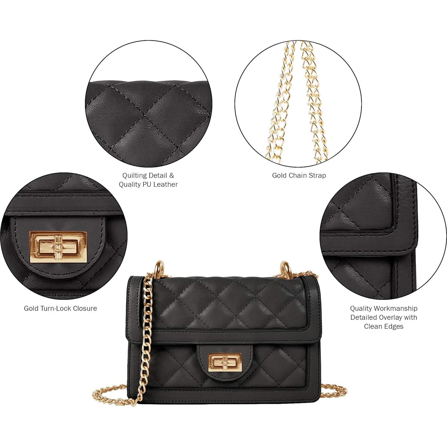 Bolso Cruzado Acolchado SUGU Nova para Mujeres - Negro