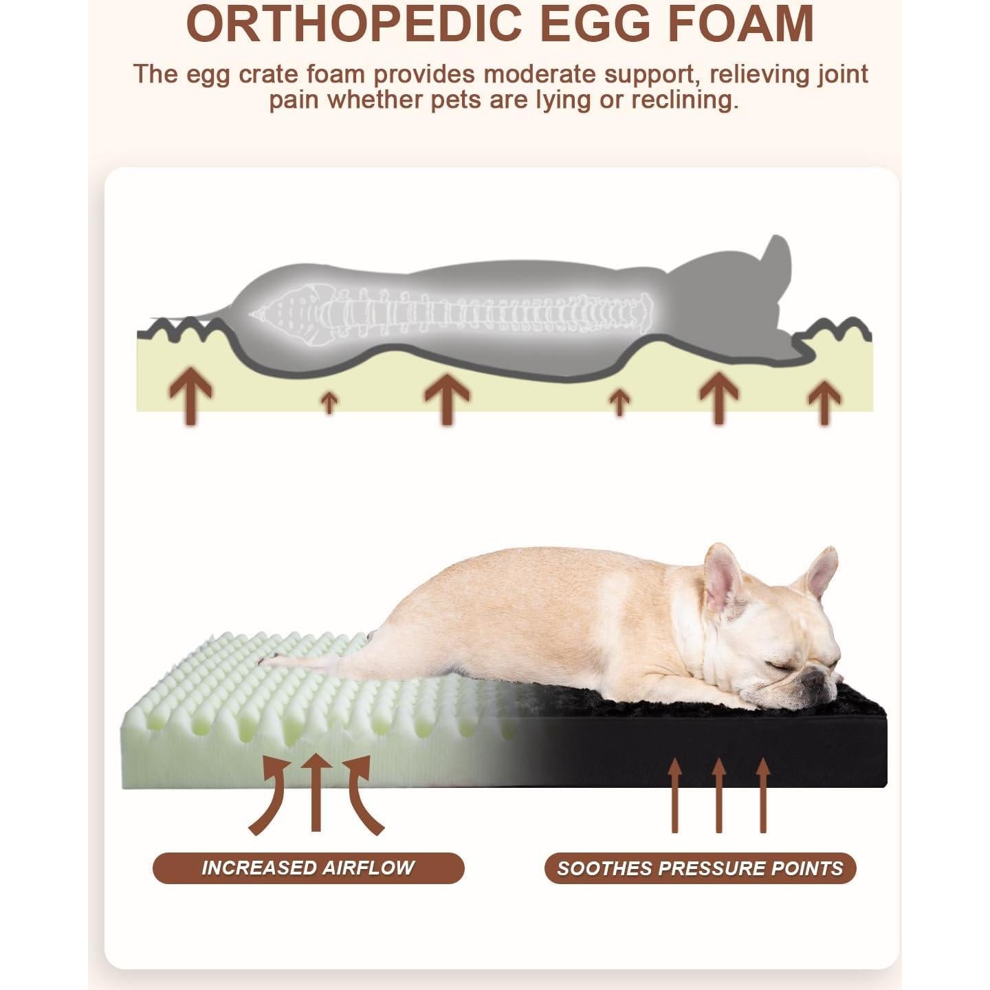 Cama para Perro KSIIA Impermeable 73.66x45.72cm Negra