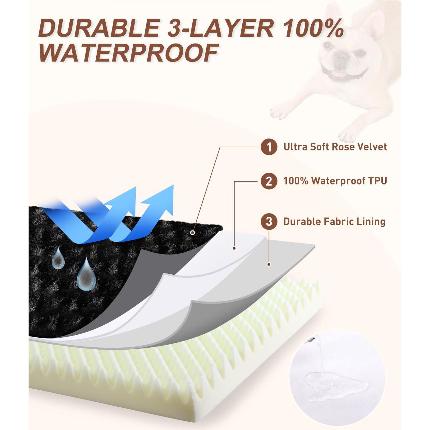 Cama para Perro KSIIA Impermeable 73.66x45.72cm Negra