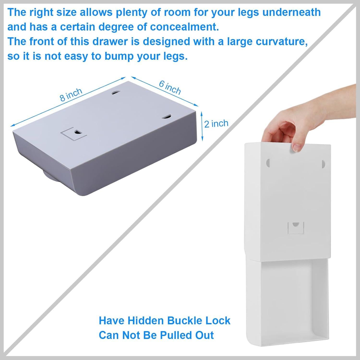 Cajones Organizador Bajo Escritorio LuluEasy 2 Pcs Gris