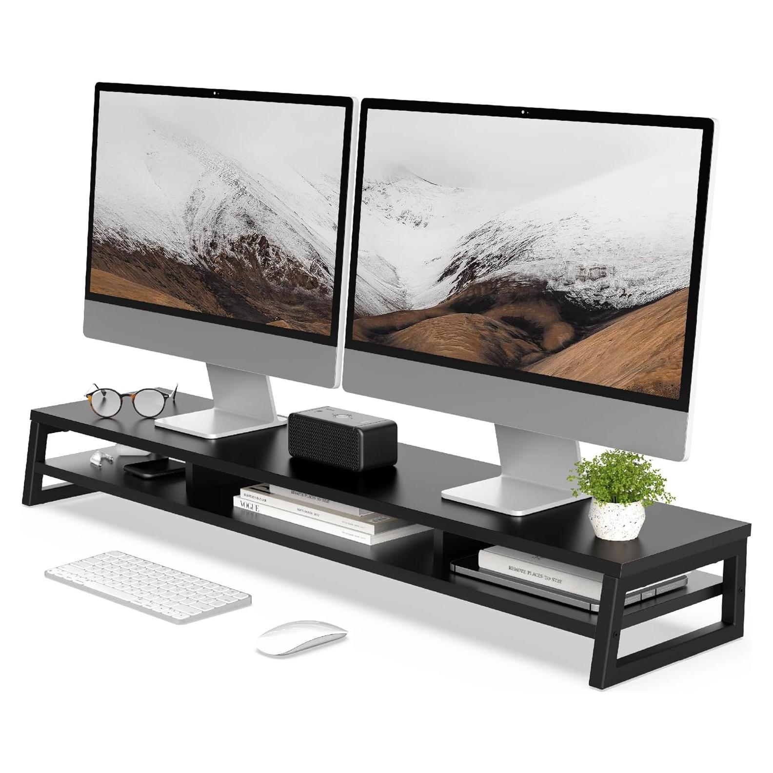 Soporte Doble para Monitor Fenge 108 cm con Almacenamiento