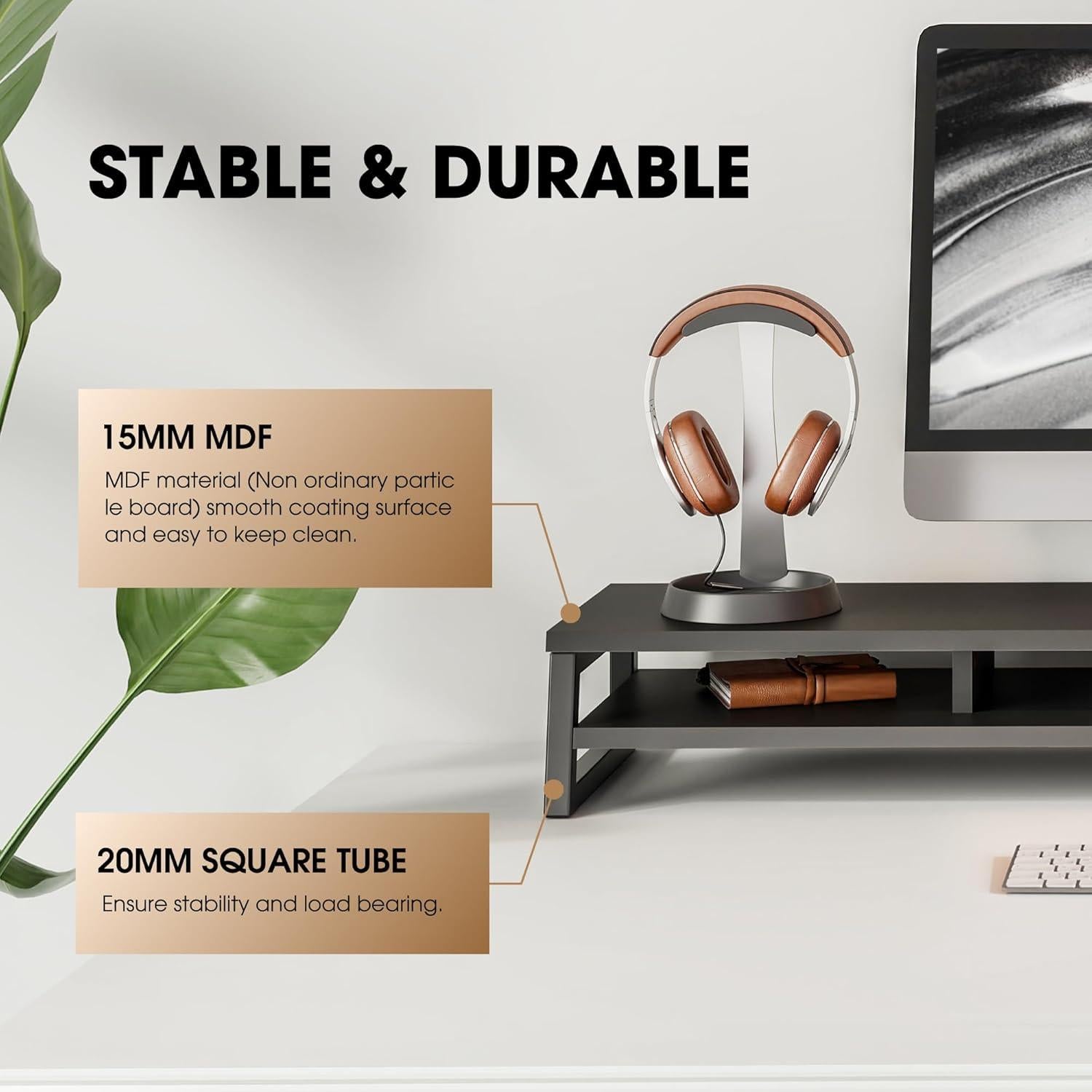 Soporte Doble para Monitor Fenge 108 cm con Almacenamiento