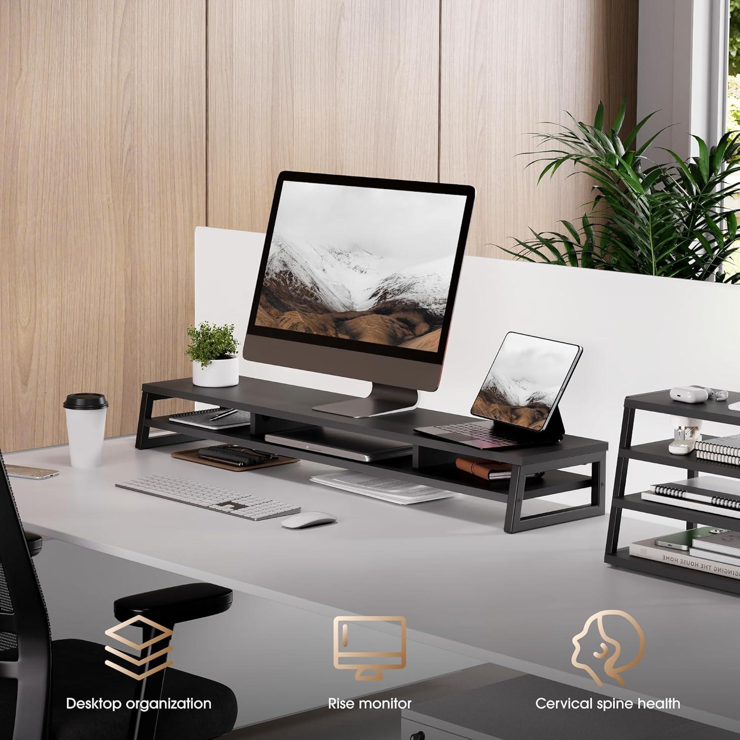 Soporte Doble para Monitor Fenge 108 cm con Almacenamiento