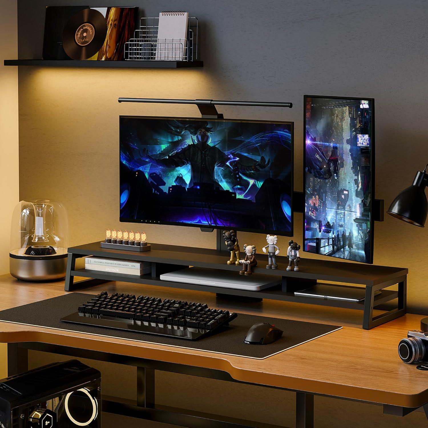 Soporte Doble para Monitor Fenge 108 cm con Almacenamiento