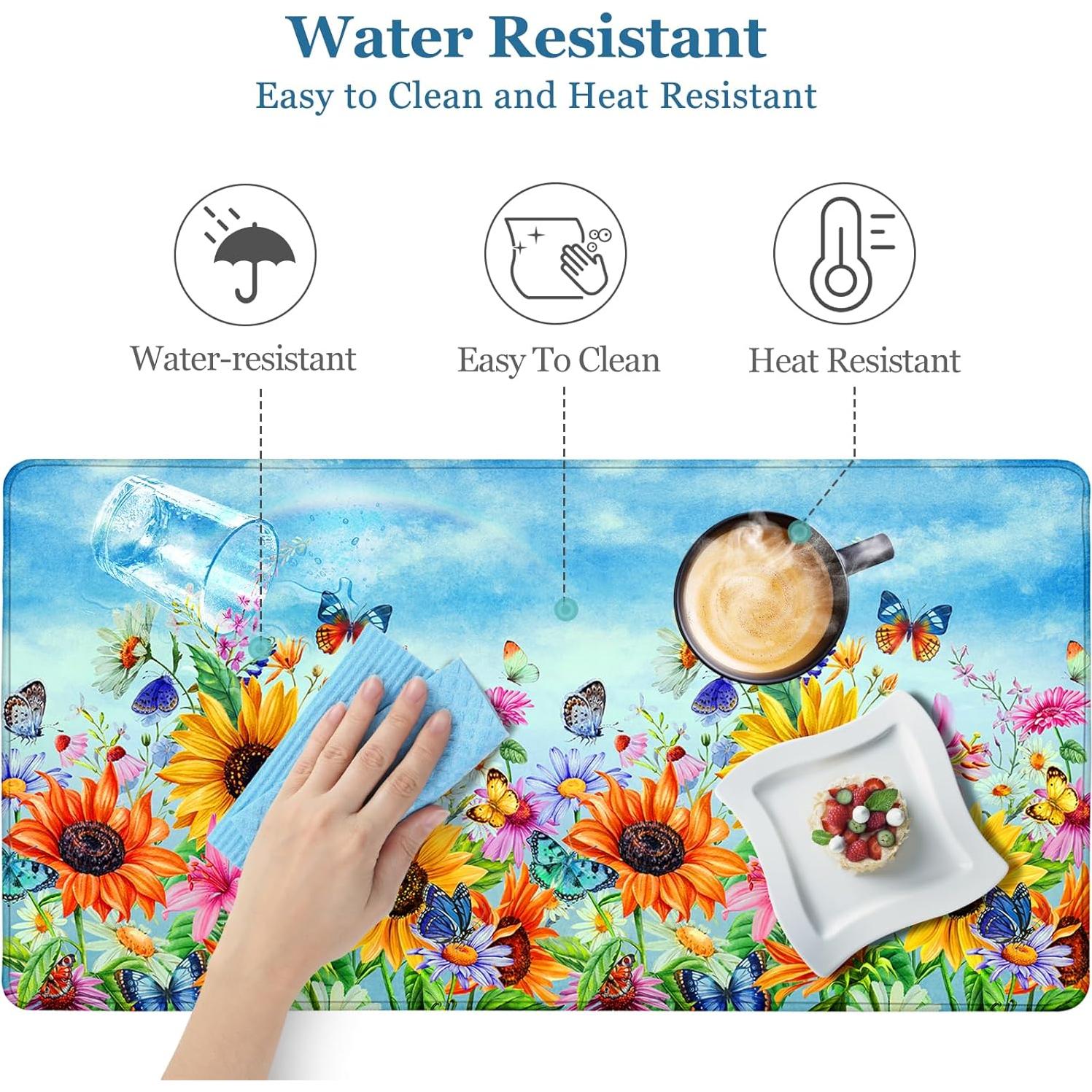 Alfombrilla de Escritorio CutebriCase Girasoles y Mariposas 80x40cm