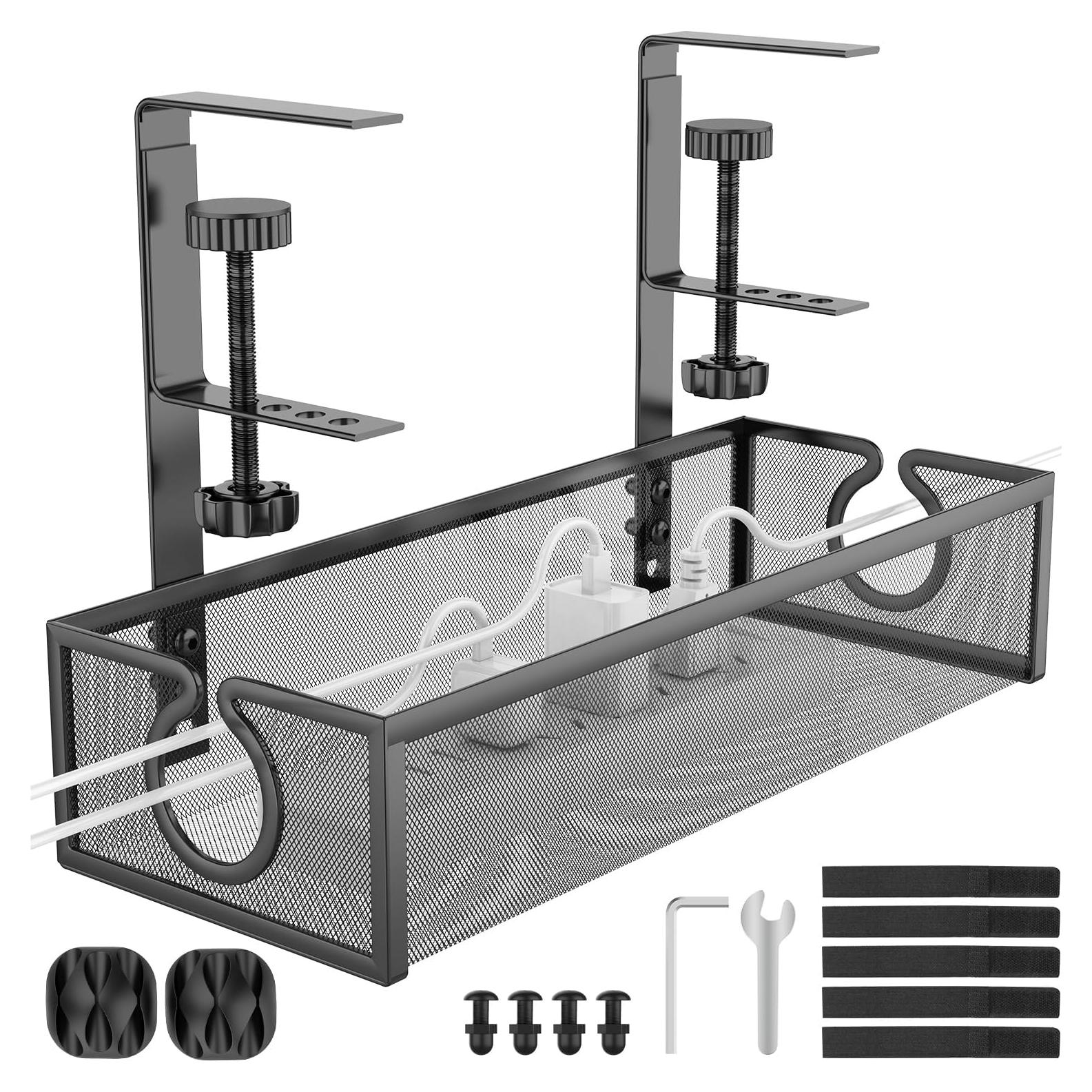 Bandeja de Gestión de Cables REFLYING Negra 34x12 cm