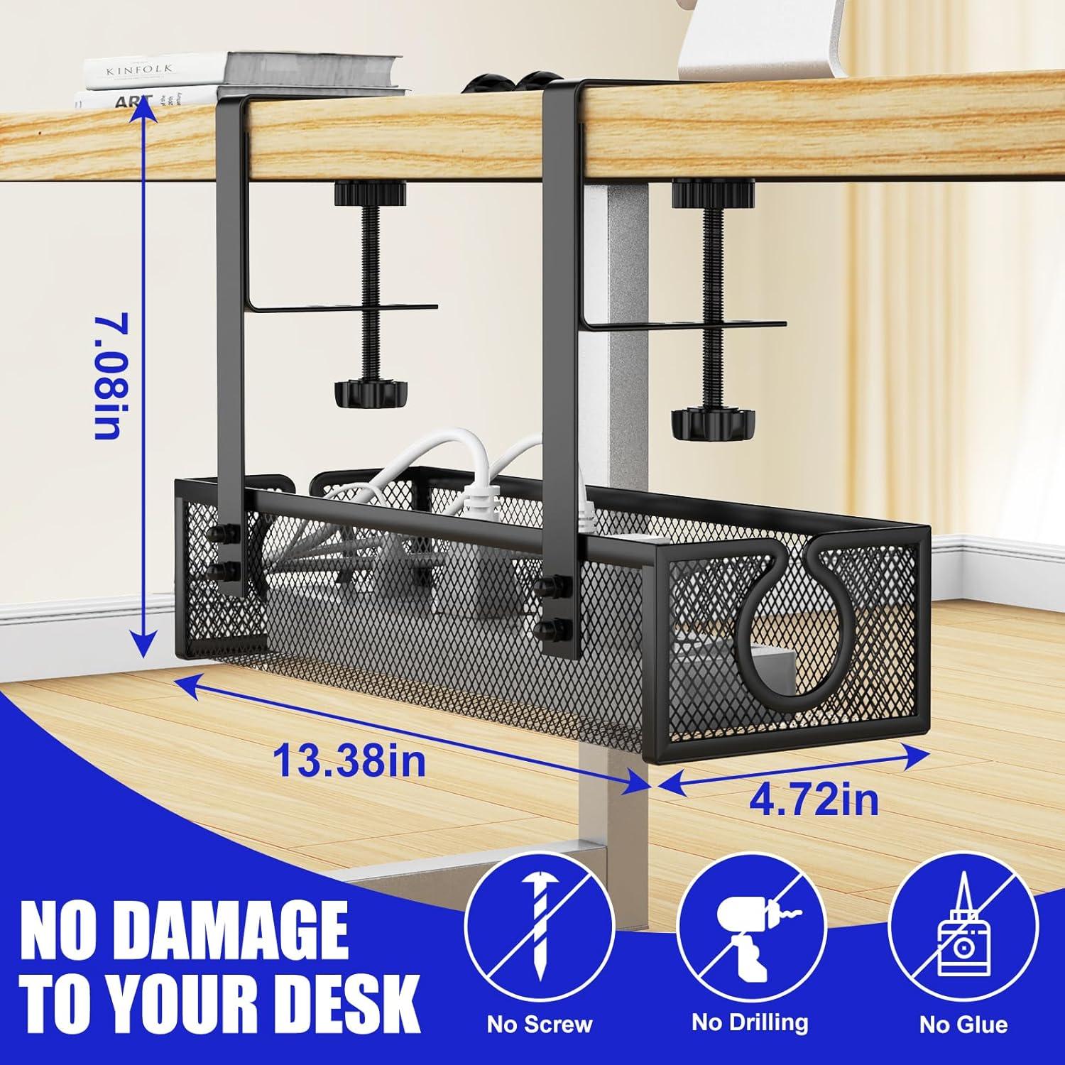 Bandeja de Gestión de Cables REFLYING Negra 34x12 cm