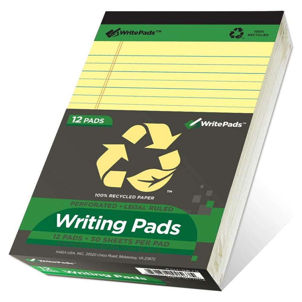 Bloc de Notas Legales KAISA Canario 12 Blocs 50 Hojas 12.7x20.3cm