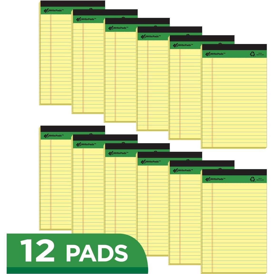 Bloc de Notas Legales KAISA Canario 12 Blocs 50 Hojas 12.7x20.3cm