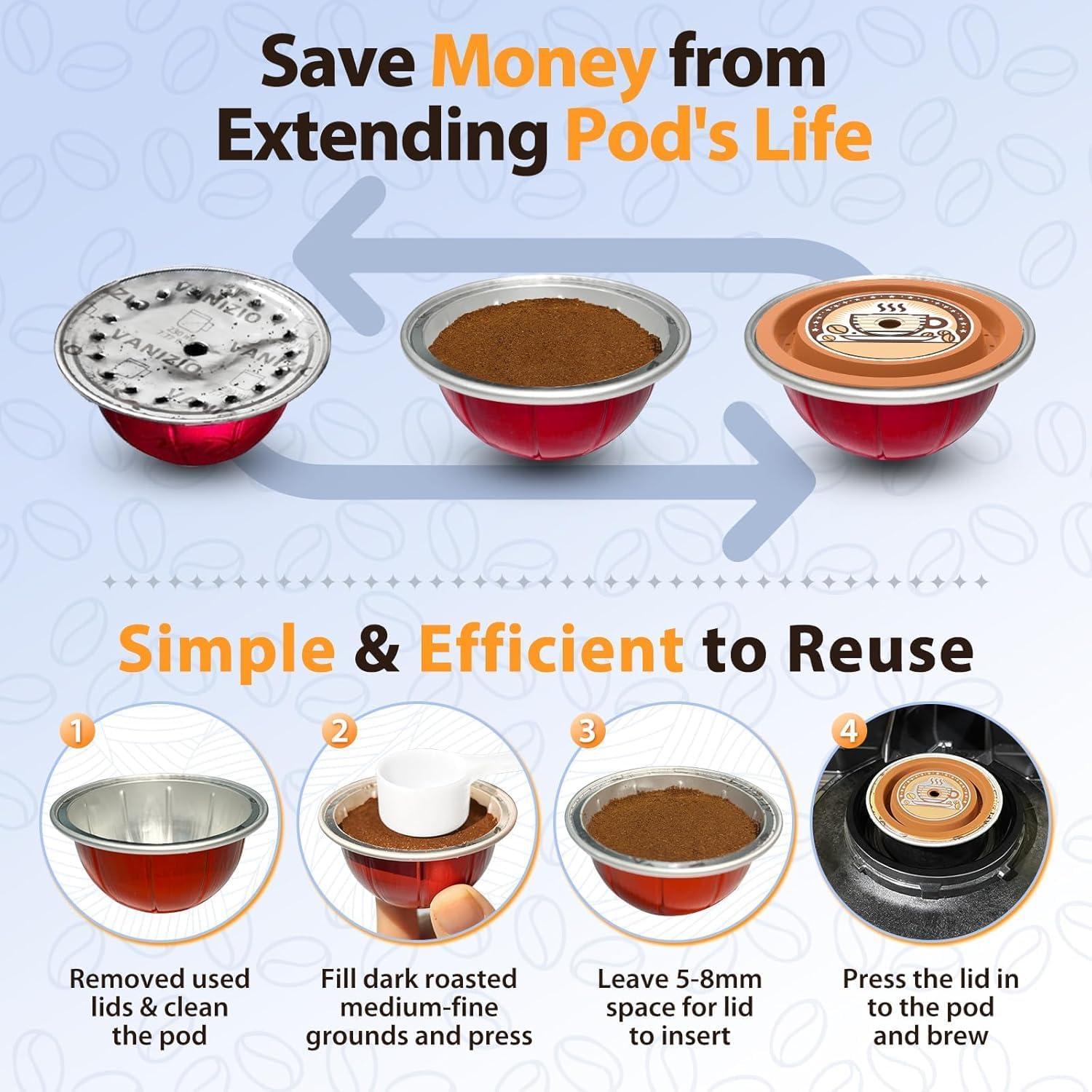 AANQQ Tapas Reutilizables Silicona para Cápsulas Nespresso Vertuo - 3 Pcs