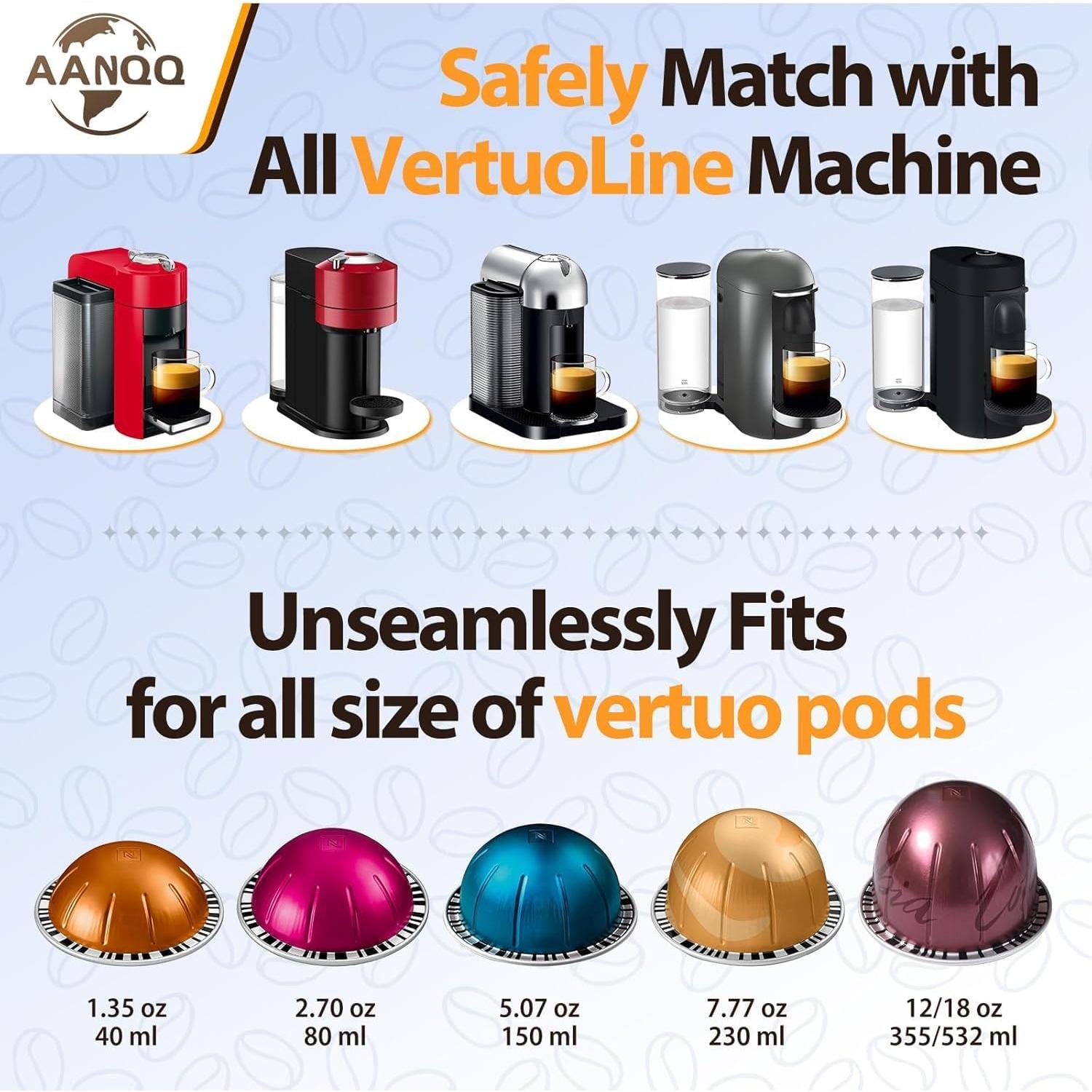 AANQQ Tapas Reutilizables Silicona para Cápsulas Nespresso Vertuo - 3 Pcs