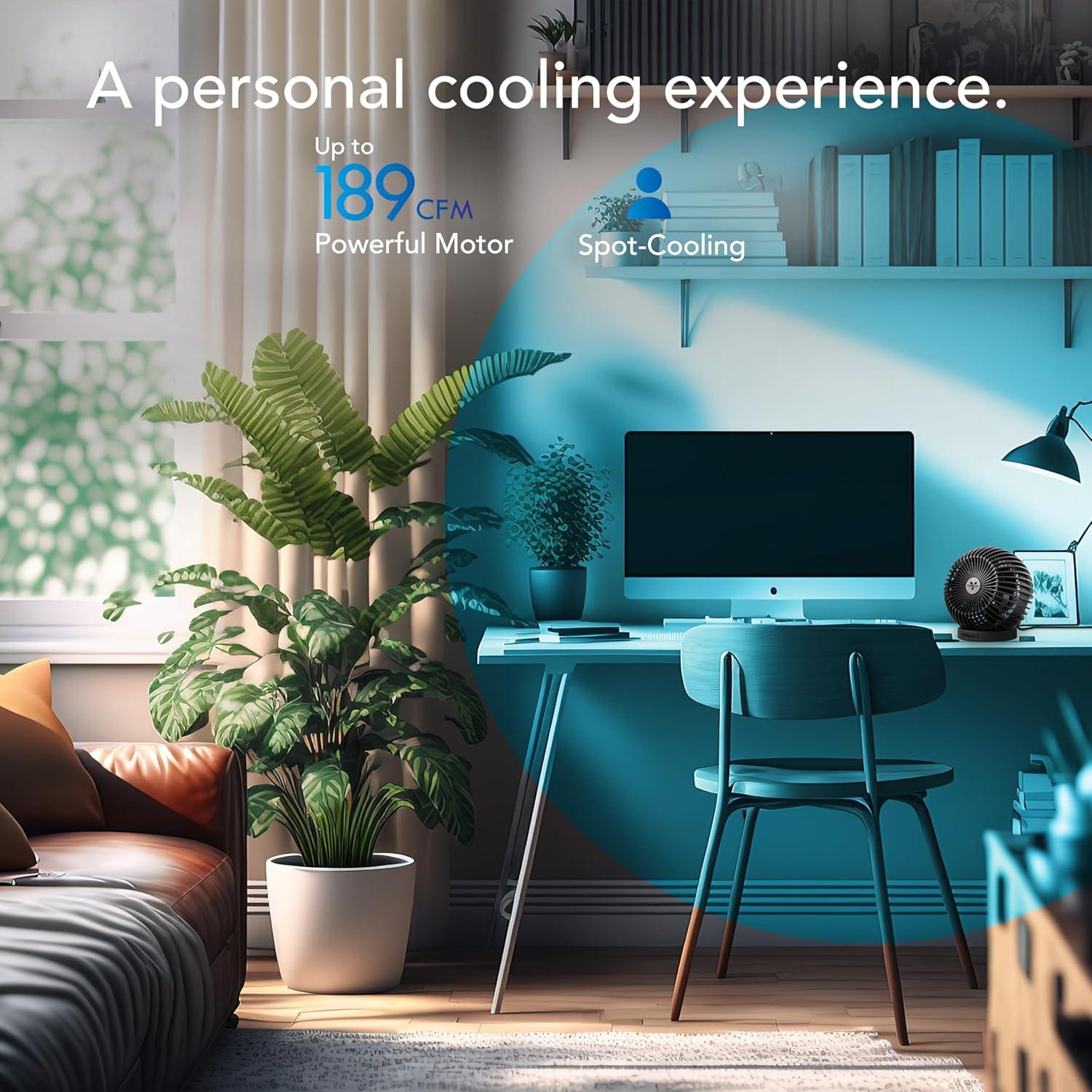 Ventilador Personal Vornado SPHERE Ajustable Negro 0.66 kg