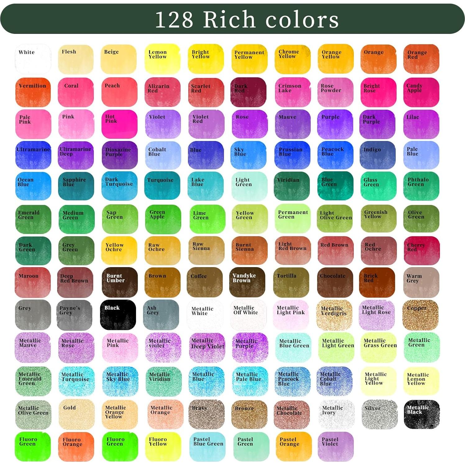 Juego de Pintura Acuarela Artecho 128 Colores con Accesorios