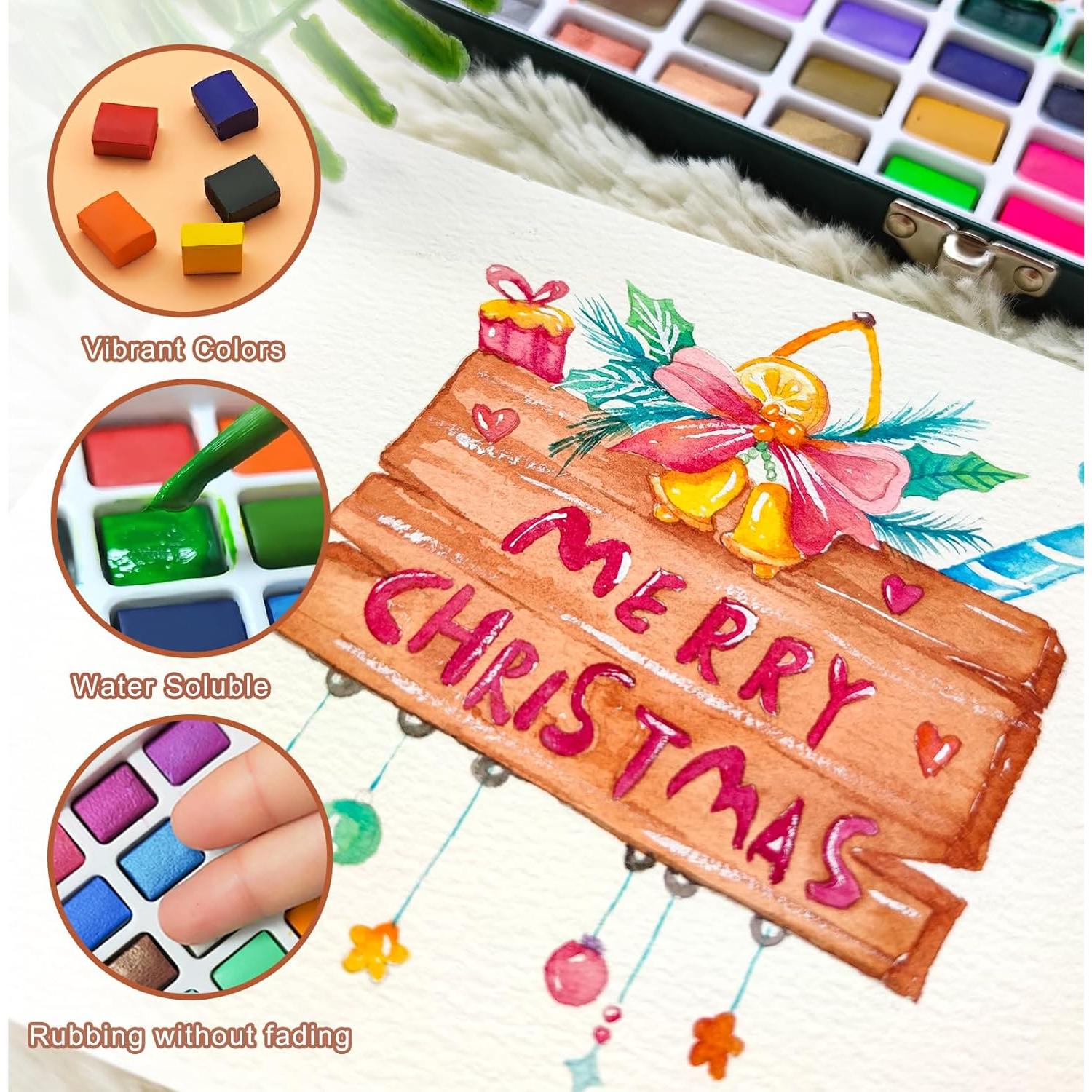 Juego de Pintura Acuarela Artecho 128 Colores con Accesorios