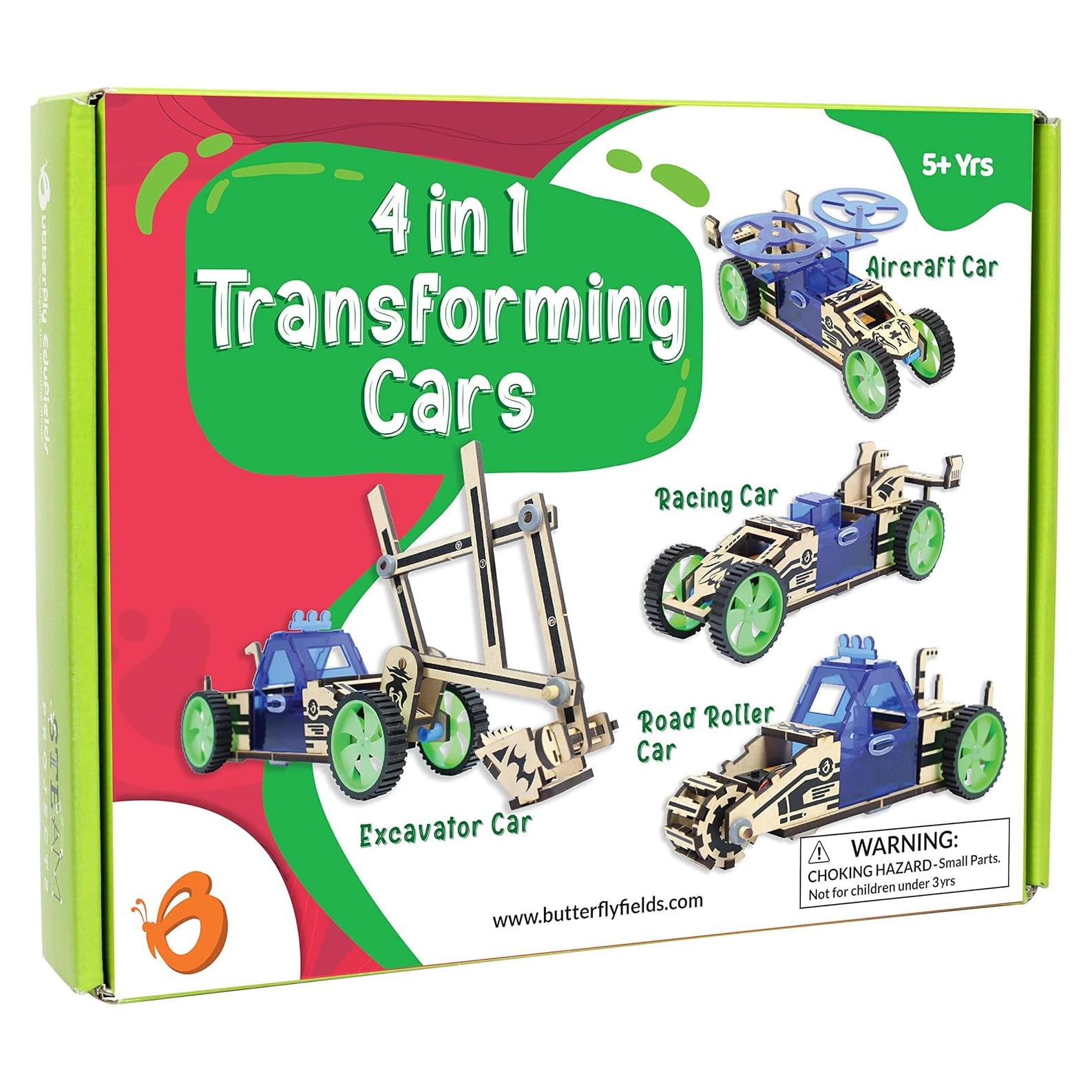Kit de Construcción STEM 4en1 Butterfly EduFields - Coches 3D