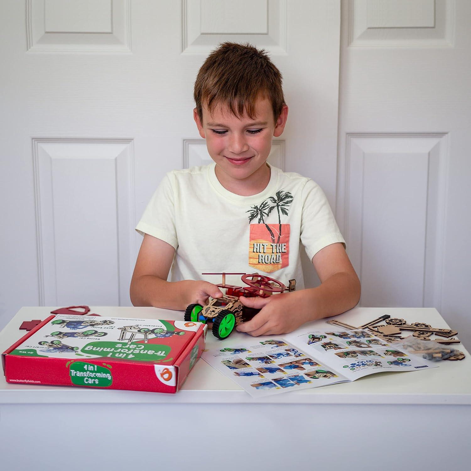 Kit de Construcción STEM 4en1 Butterfly EduFields - Coches 3D