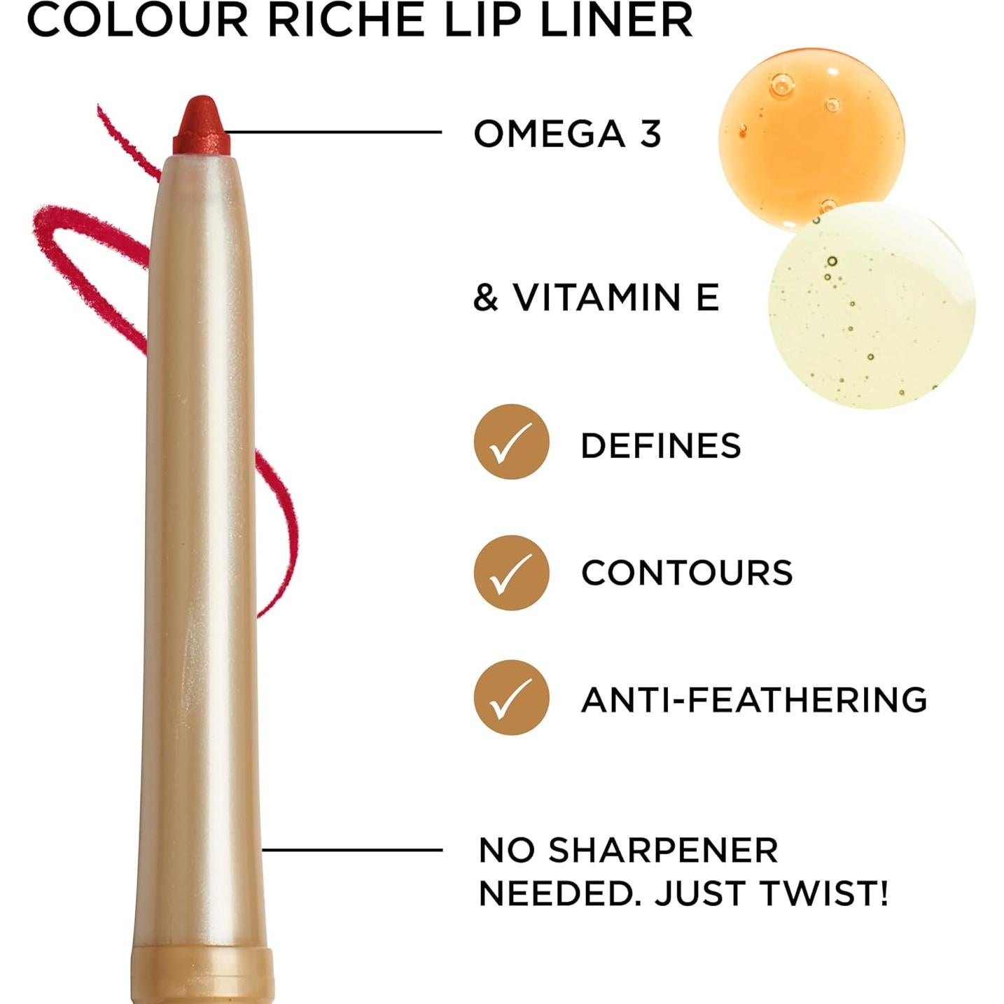 Lápiz de Contorno de Labios L'Oreal Paris Colour Riche 708 Rosa
