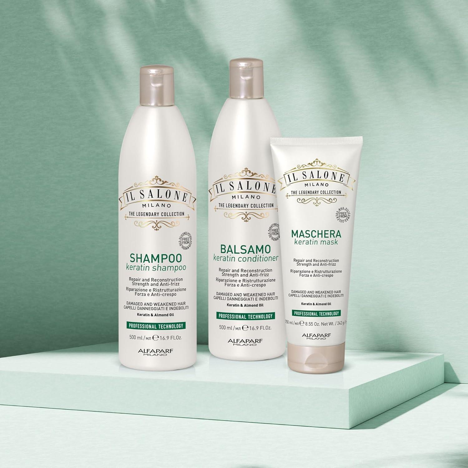 Máscara de Cabello de Queratina Il Salone Milano 250 ml - Tratamiento Reparador con Aceite de Almendra y Vitamina E