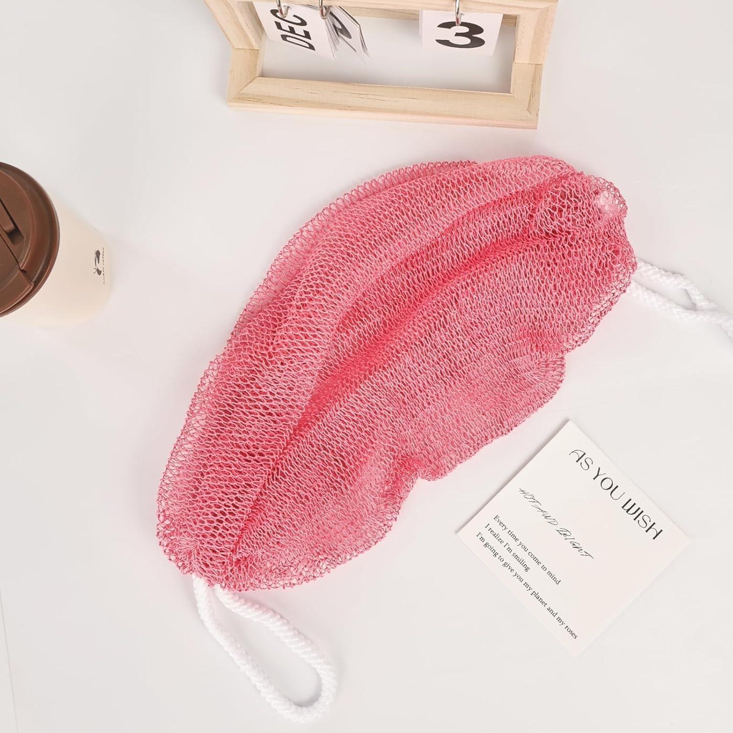 One Pieces, African Net Sponge, Exfoliating Body Scrubber, Clean Nylon Scrub Towel, Wash Cloths for Showering, Colorful, Black