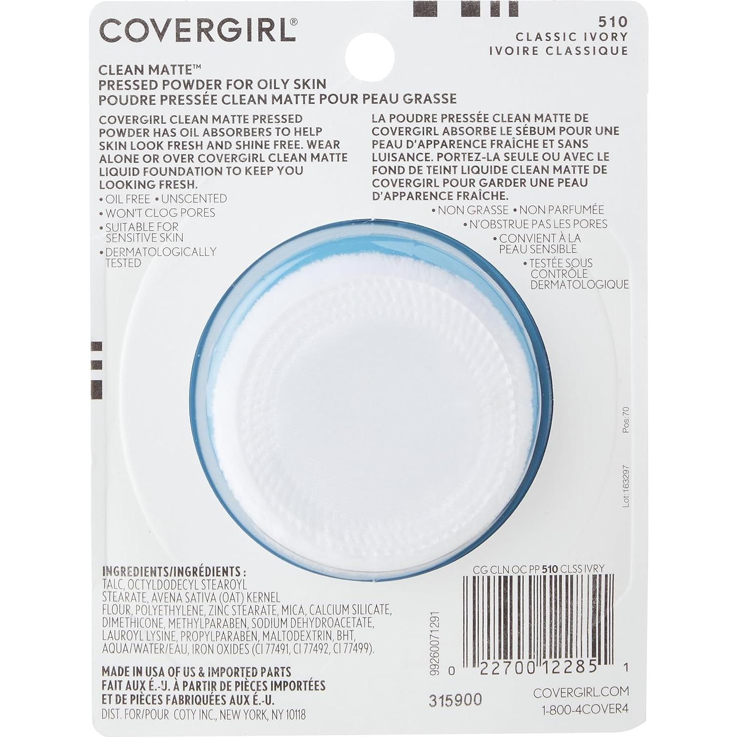 Polvo Compacto Limpio Mate COVERGIRL 10g - Control de Aceite