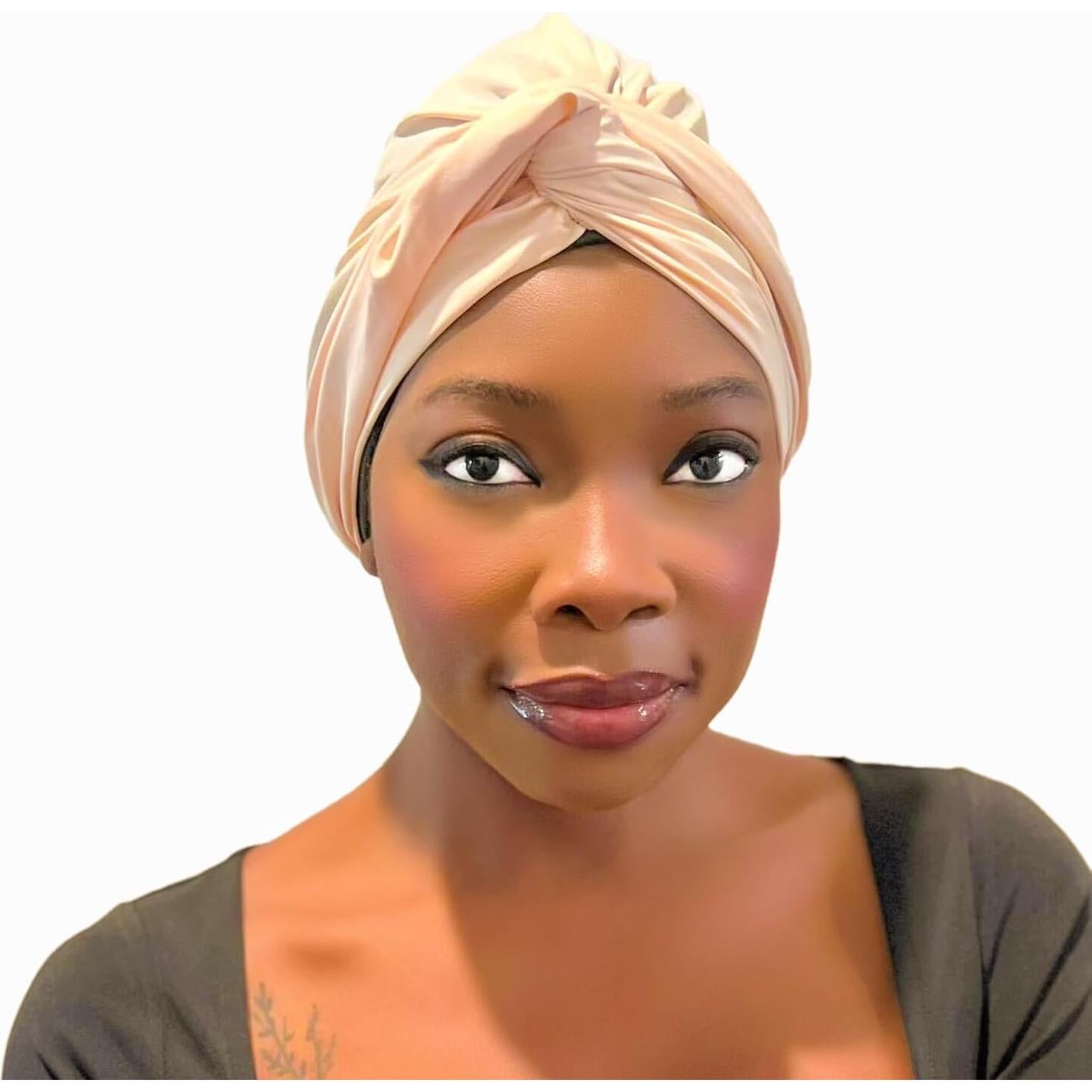 Turbante de Natación SWIG Beige con Bolsa de Playa - Protección Cabello