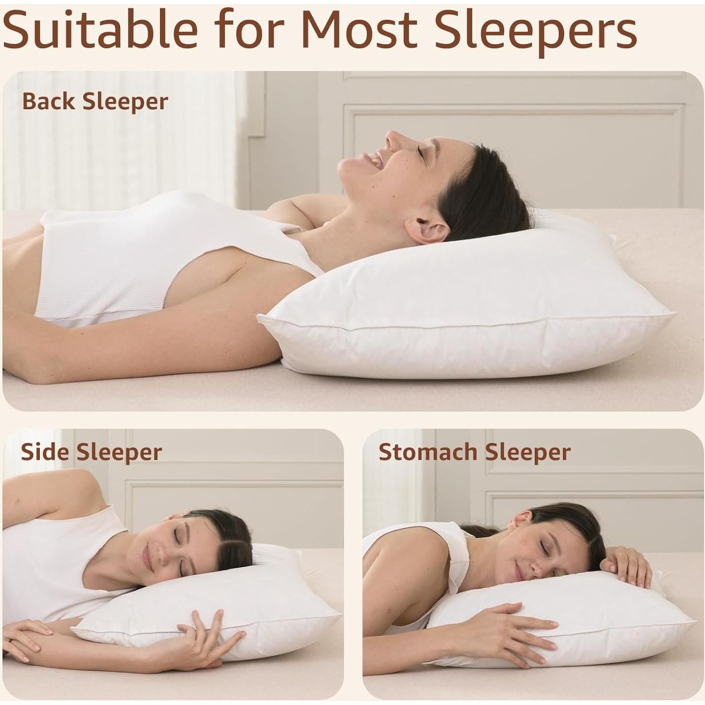 Almohada de Plumas AIKOFUL Estándar 20x66 cm Orgánica