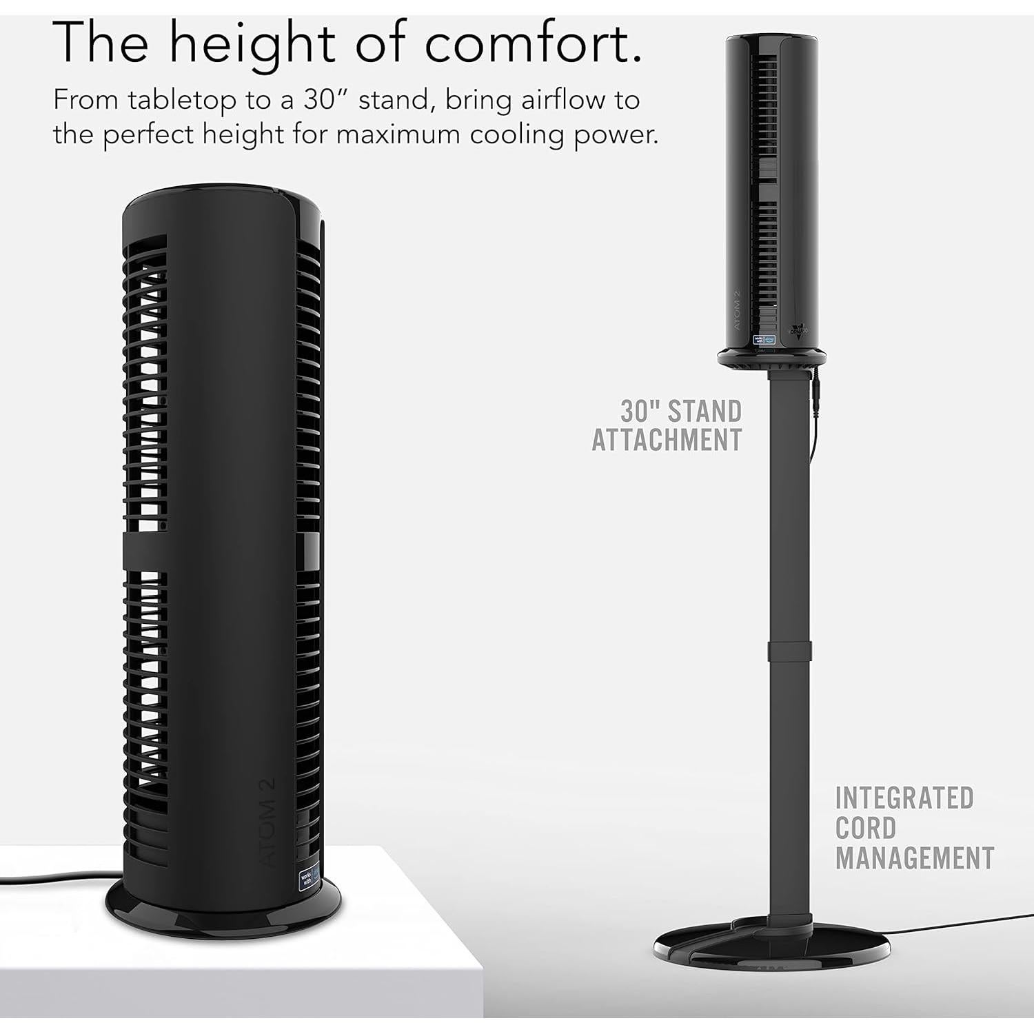 Ventilador de Torre Vornado ATOM 2S AE Oscilante 76.2 cm Negro