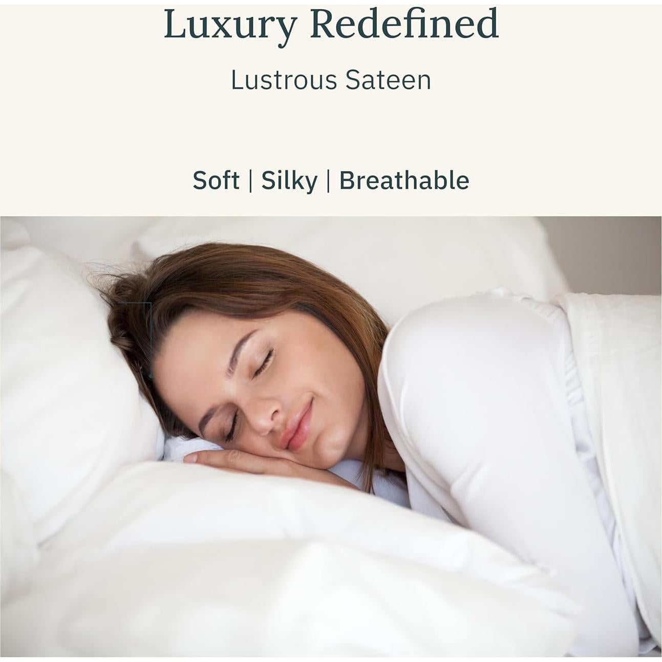 Conjunto de Sábanas de Lujo 100% Algodón Egipcio California Design Den - Completo Beige