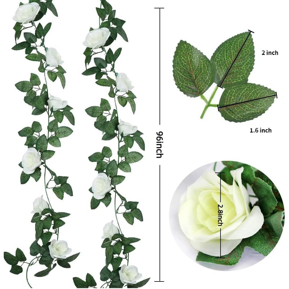 Guirnalda de Rosa Artificial ELINSON 4.88m 2 Piezas Decoración