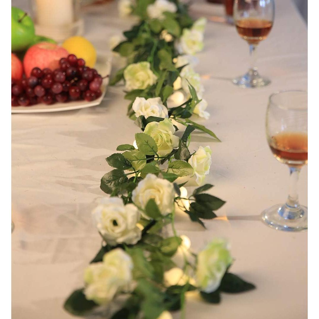 Guirnalda de Rosa Artificial ELINSON 4.88m 2 Piezas Decoración